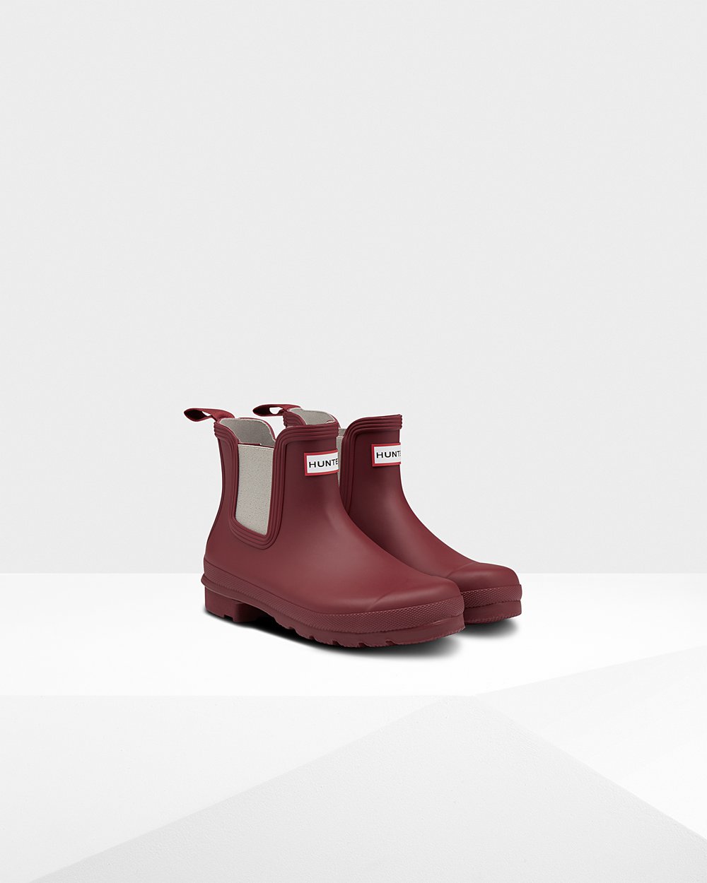 Botas Chelsea Hunter Mujer - Original - Grises Rojos/Turquesa Grises Claro - MVASOXU-85